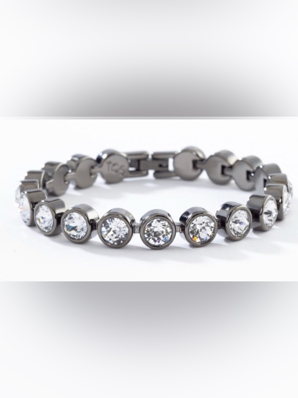 Touchstone Crystal by Swarovski Gunmetal Ice Bracelet (Retired) like new
